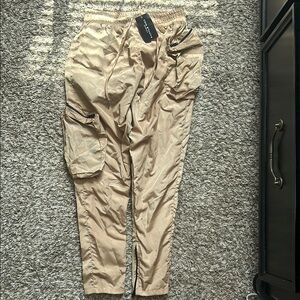 Men's Beige Cargo Pants with Utility Pockets